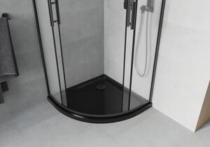 Mexen Rio polkruhová sprchová kabína 80 x 80 cm, inovať, čierna + závesný bidet Flat, čierna - 863-080-080-70-30-4170B