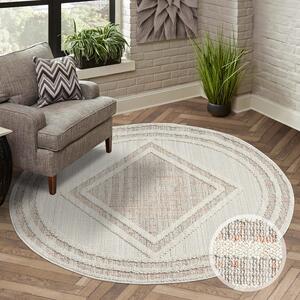 Dekorstudio Moderný okrúhly koberec LINDO 8853 - oranžový Priemer koberca: 120cm