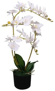 Umelá rastlina, orchidea s kvetináčom 65 cm, biela