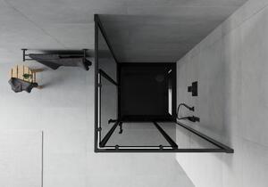 Mexen Rio štvorcová sprchová kabína 70 x 70 cm, grafitová čierna, čierna + závesný bidet Flat, čierna - 860-070-070-70-40-4070B