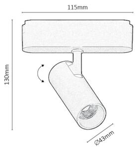 Rabalux 70115-LED Bod. svieti. do 1-fáz. lišt. sys. LiTrack LED/10W/24V 4000K