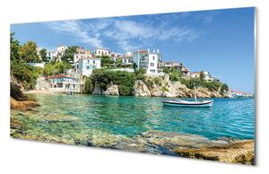 Nástenný panel  Grécko Sea mestského života 100x50 cm