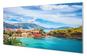 Nástenný panel  Grécko morská pobrežie hory 100x50 cm
