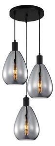 Závesné svietidlo 3x E27 dymová ITALUX Zulo PND-27812-3A-BK-SG