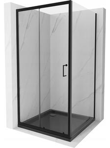 Mexen Apia sprchová kabína, posuvné dvere 100 x 100 cm, transparentnéné, čierna + závesný bidet Flat, čierna