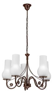 Brilagi - LED Luster na reťazi COTTAGE 5xE14/40W/230V hnedá/biela