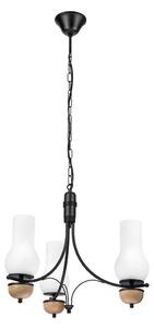Brilagi - LED luster na reťazi COTTAGE 3xE14/40W/230V dub/čierna/biela