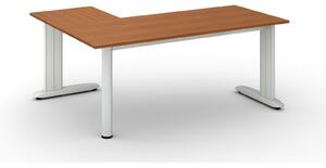 Rohový kancelársky písací stôl PRIMO FLEXIBLE, 180x140 cm, čerešňa