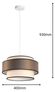 Luster na lanku GRACE 1xE27/60W/230V pr. 40 cm krémová/hnedá