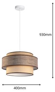 Luster na lanku GRACE 1xE27/60W/230V pr. 40 cm béžová/hnedá