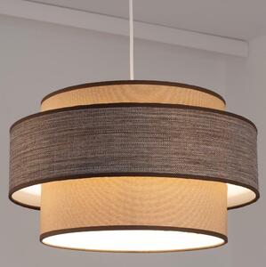 Luster na lanku GRACE 1xE27/60W/230V pr. 40 cm béžová/hnedá