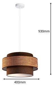 Luster na lanku GRACE 1xE27/60W/230V pr. 40 cm hnedá/béžová