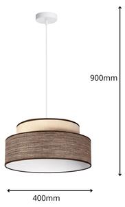 Luster na lanku GRACE 1xE27/60W/230V pr. 40 cm krémová/hnedá