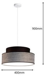 Luster na lanku GRACE 1xE27/60W/230V pr. 40 cm čierna/šedá