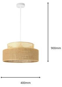 Luster na lanku BOHO 1xE27/60W/230V pr. 40 cm ratan