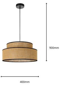 Luster na lanku BOHO 1xE27/60W/230V pr. 40 cm béžová