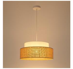 Luster na lanku BOHO 1xE27/60W/230V pr. 40 cm biela/béžová