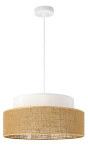 Luster na lanku BOHO 1xE27/60W/230V pr. 40 cm biela/béžová