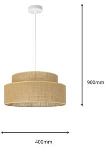 Luster na lanku BOHO 1xE27/60W/230V pr. 40 cm béžová