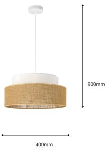 Luster na lanku BOHO 1xE27/60W/230V pr. 40 cm biela/béžová