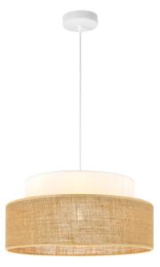 Luster na lanku BOHO 1xE27/60W/230V pr. 40 cm biela/béžová