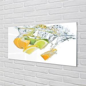 Sklenený obklad do kuchyne voda citrus 100x50 cm