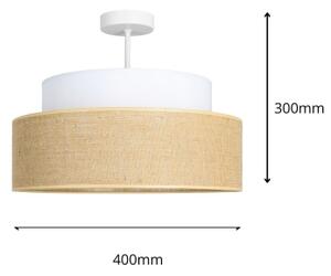 Prisadený luster BOHO 1xE27/60W/230V pr. 40 cm biela/béžová