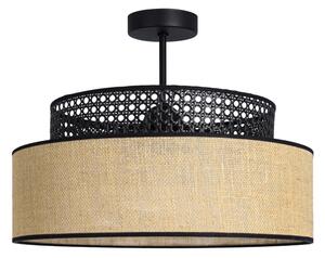 Prisadený luster BOHO 1xE27/60W/230V pr. 40 cm čierna/ratan
