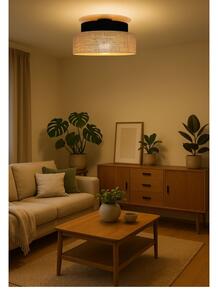 Stropné svietidlo BOHO 1xE27/60W/230V pr. 40 cm čierna/béžová