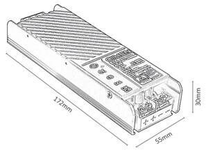 Rabalux 70206 - Zapustený nap. zdroj pre svietidlá v liš. sys. LiTrack 100W/24V