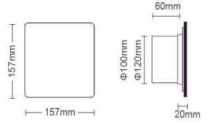 Ventilátor VENTI-GL100, 12 W, IP54, biely s dekorom béžová (VENTI-GL100 GLASS 12W SHUTTER HN)