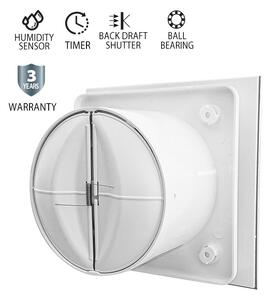 Ventilátor VENTI-GL100S, 12 W, IP54, čierny (VENTI-GL100S GLASS 12W BL)