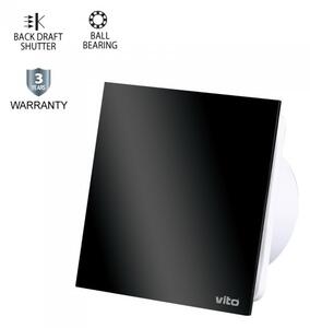 Ventilátor VENTI-GL120, 15 W, IP54, biely s dekorom čierna (VENTI-GL120 GLASS 15W SHUTTER BL)