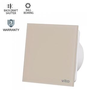 Ventilátor VENTI-GL100, 12 W, IP54, biely s dekorom béžová (VENTI-GL100 GLASS 12W SHUTTER HN)