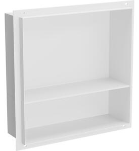 Mexen X-Wall-NR, polička na zapustenie pod obklad bez goliera 30 x 30 cm, biela, 1921303010S