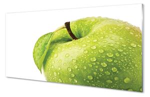 Sklenený obklad do kuchyne Jablko zelená vodné kvapky 100x50 cm