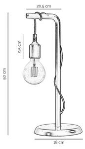 ONLI - Stolná lampa WIRE 1xE27/15W/230V 50 cm šedá/biela