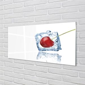 Sklenený obklad do kuchyne Kocka ľadu cherry 100x50 cm