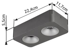 Globo 43100-2 - LED Stropné svietidlo HANGARAU LED/11W/230V 11,7x22,4 cm