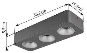 Globo 43100-3 - LED Stropné svietidlo HANGARAU LED/14W/230V 11,7x33,2 cm