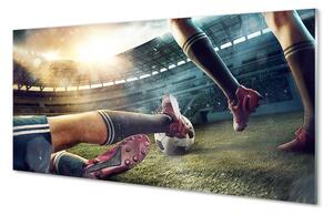 Sklenený obklad do kuchyne Korky futbalový štadión 100x50 cm