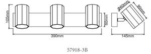Globo 57918-3B - Bodové svietidlo JAMES 3xGU10/25W/230V čierna