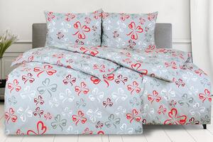 Jerry Fabrics Bavlnená posteľná bielizeň 140x200 + 70x90 cm - TRELA červená