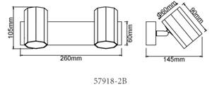 Globo 57918-2B - Bodové svietidlo JAMES 2xGU10/25W/230V čierna