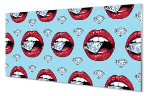 Obraz plexi Ústa diamanty 100x50 cm 2 Prívesky