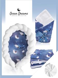 Detská izba - Výbava pre novorodenca Velvet 4v1 - Ocean Dreams/ biela