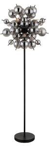 Globo 15633SS - Stojacia lampa UDO 6xE14/25W/230V čierna/dymová