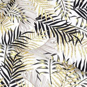 Goldea bavlnené posteľné obliečky deluxe - žlté a čierne palmové listy 140 x 220 a 70 x 90 cm