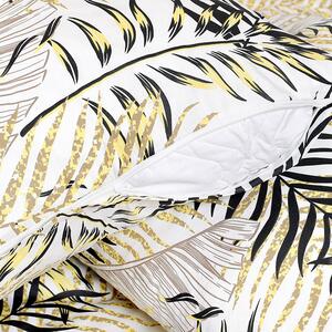 Goldea bavlnené posteľné obliečky deluxe - žlté a čierne palmové listy 140 x 220 a 70 x 90 cm