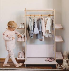 Detská izba - Detský mini šatník z dreva Béžová Biela